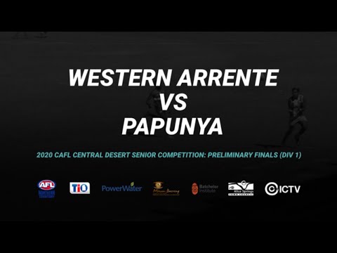 Western Arrente vs Papunya: Preliminary Final - 2020 TIO CAFL Central Desert Senior Comp (Div 1)