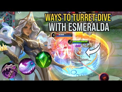 Ways To TURRET-DIVE With ESMERALDA - Full Guide Esmeralda Gameplay | Valesmeralda | Mobile Legends