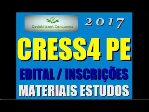 CRESS 4 PERNAMBUCO CONCURSO PÚBLICO 2017 PROVAS QUESTÕES CURSO APOSTILA CONSELHO SERVIÇO SOCIAL PE