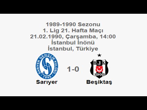 Sarıyer 1-0 Beşiktaş 21.02.1990 - 1989-1990 Turkish 1st League Matchday 21