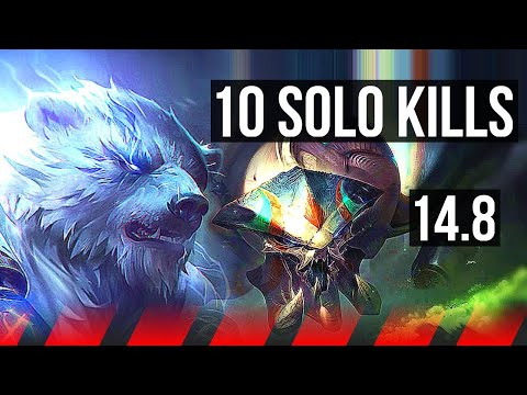 VOLIBEAR vs SKARNER (TOP) | 10 solo kills, Godlike | BR Diamond | 14.8