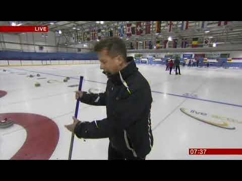 BBC news, Mike the presenter falls down on the ice 3 times, hope he's alright ?