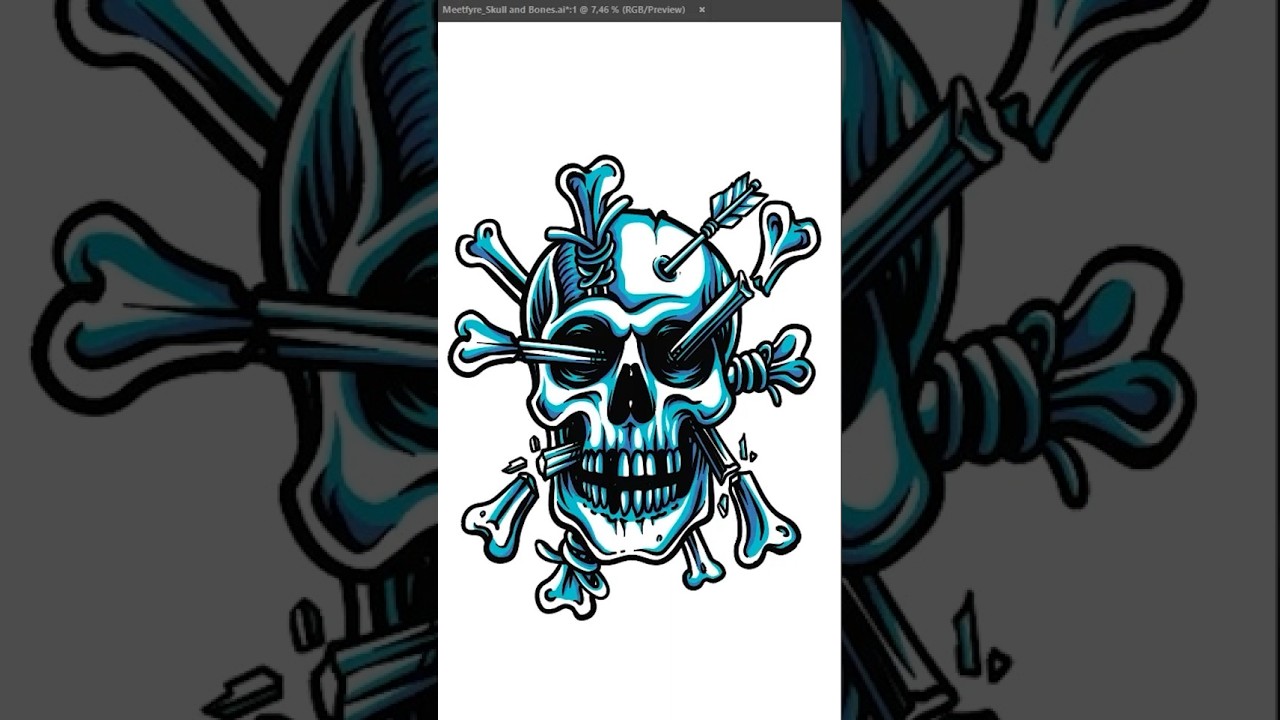How to Draw a Vector Skull and bones #skull #vector #illustration #drawing #art #digitalart