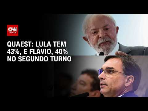 Eleições 2026: Lula tem 43%, e Flávio Bolsonaro, 40% no segundo turno, aponta Quaest | PRIME TIME