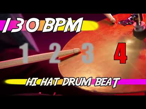 ✅ 130 BPM Hi Hat Drum Beat 🥁 10 minutes backing track