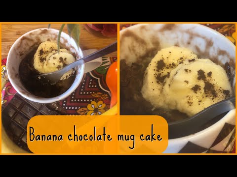 1 minute “ Banana chocolate mug cake “ in microwave, By Bibi Vlogs!!
