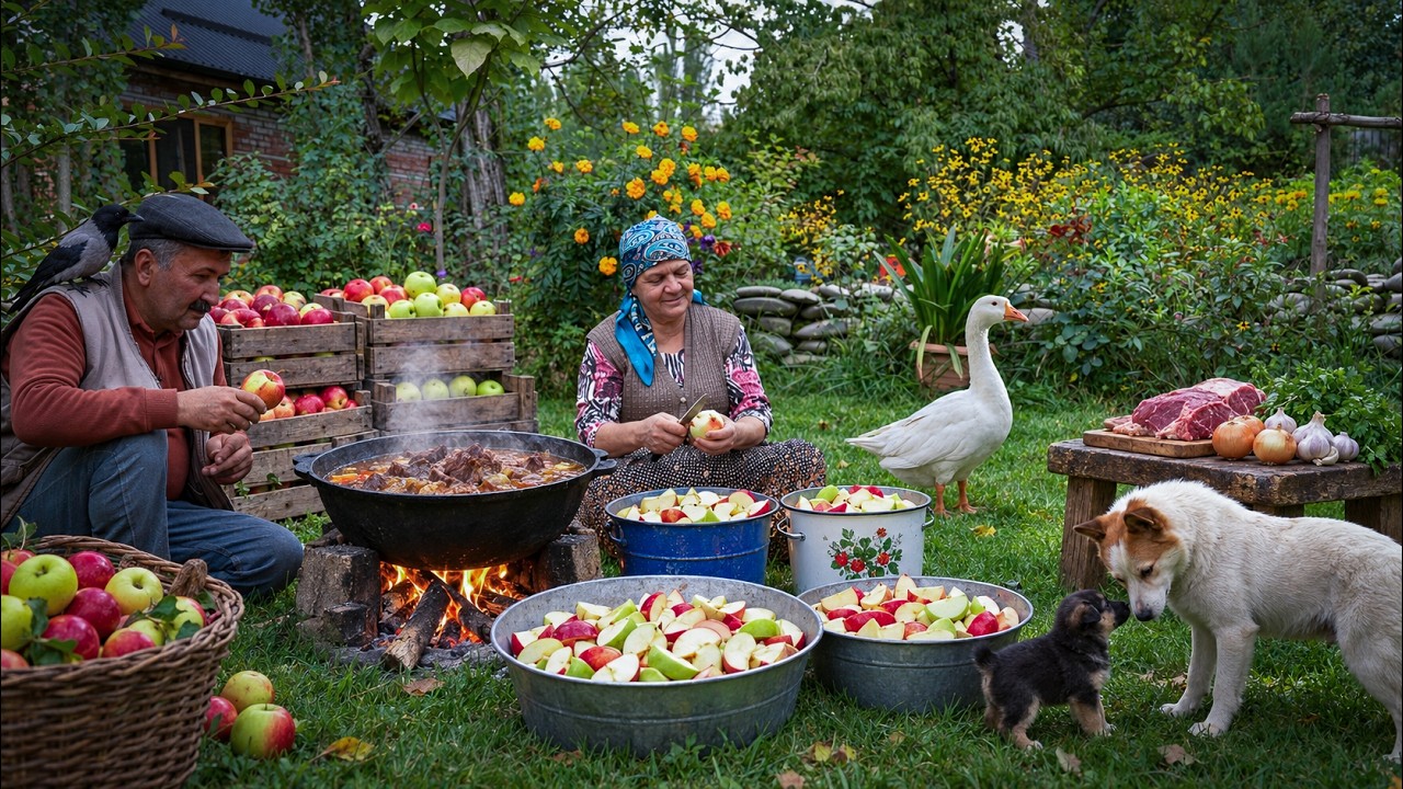 Autumn Apple Baking & Hearty Lamb Stew | Village Cooking 🍎🍂