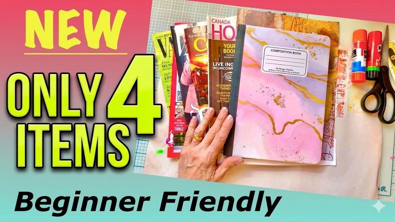 NEW Composition Book, Magazine, Glue & Scissors, It’s All You Need!