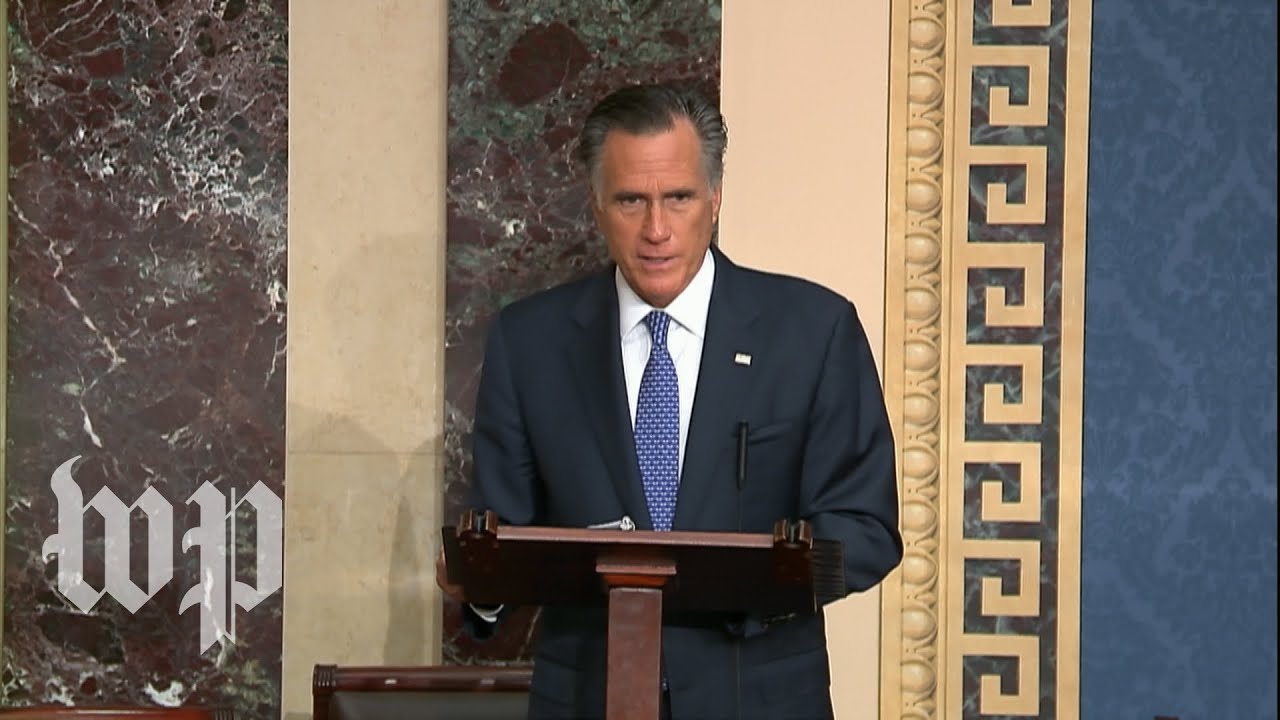 Sen. Mitt Romney's full speech announcing he will vote to convict Trump