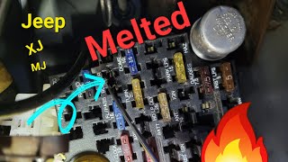 Melted Blower Motor Fuse Repair and Removal of Fuse Box. All caused by Clutch Master Cylinder? #jeep