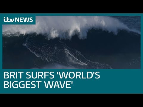 British surfer Tom Butler conquers 'biggest wave in history' in record claim | ITV News