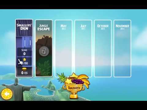 Angry Birds Rio - Mac Game Gameplay Review Video Level 1-1 2 Star Walkthrough