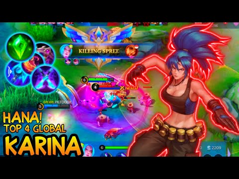 Build karina mobile legends | Top 4 global 2022 karina gameplay Hana! | MLBB