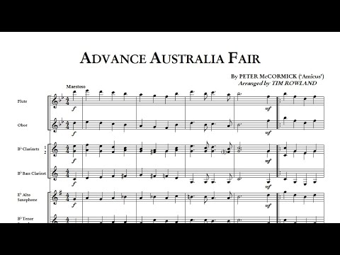 Advance Australia Fair for Concert Band arr. Tim Rowland grade 1.5 Hosenbugler Music Advance Australia Fair for Concert Band arr. Tim Rowland grade 1.5 Hosenbugler Music drum sheet
