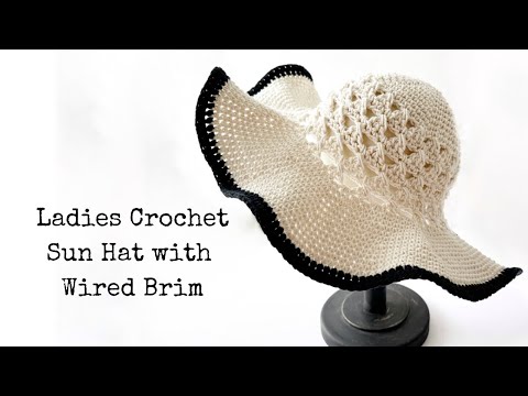 Ladies Crochet Sun Hat Tutorial With Wire Brim - The Chloe Sun Hat