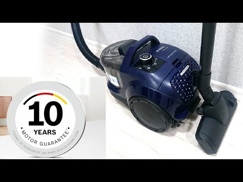 Vacuum cleaner without a bag Bosch BGS21X320. 10 year motor warranty. Unboxing
