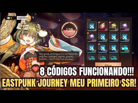⭐TODOS OS 8 CÓDIGOS DO NOVO JOGO DE RPG EASTPUNK JOURNEY ATUALIZADO + MEU PRIMEIRO SSR CHEGOU!!!⭐
