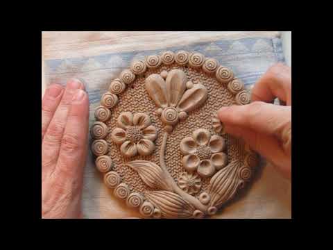 Clay flower modeling. Wall panel "Spring''.