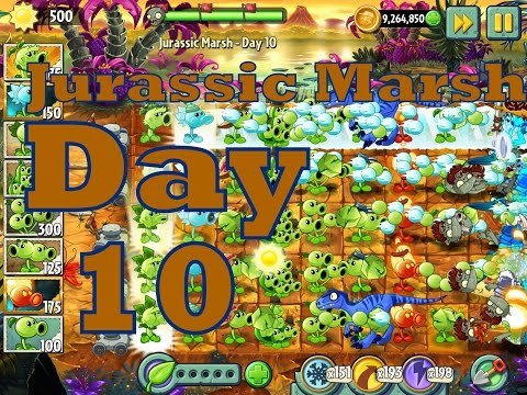 Plants vs Zombies 2 Jurassic Marsh Day 10 Hack is Back - Primal Peashooter Mania