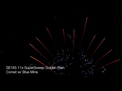 SE165 11s SuperSweep Golden Rain Comet w/ Blue Mine