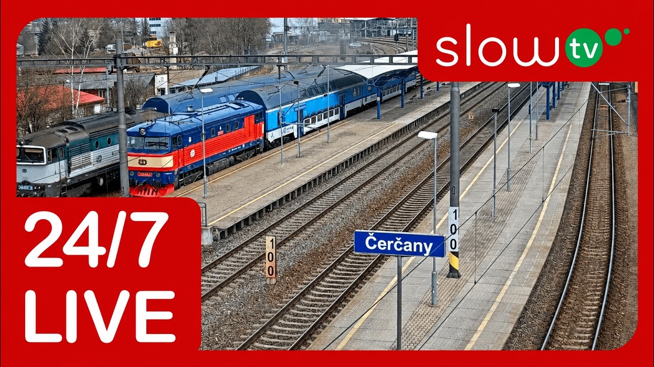 Live webcam view of Trenes en la estación de Čerčany