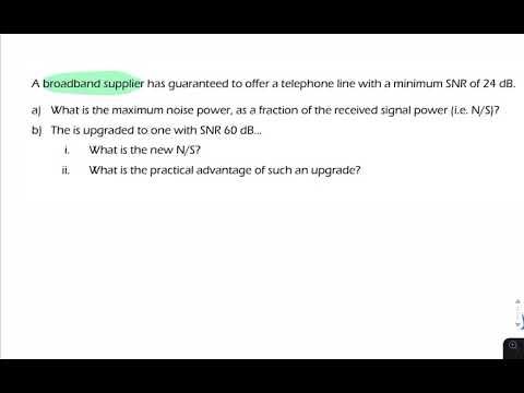 PS1 question: Broadband internet and SNR improvement
