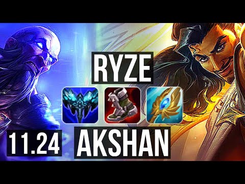RYZE vs AKSHAN (MID) (DEFEAT) | Legendary, 300+ games | EUW Diamond | 11.24