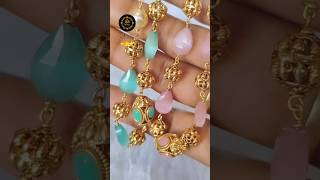 nakshiballdesign#monalisabeadscollection#viralvideo#pink.bluebeadschain#ytstudio#goldjewellery#beads