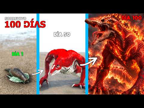 SOBREVIVO como SKULLCRAWLER BURNING ROJO EVOLUCIONADO 100 DIAS en ARK Soy un Dinosaurio