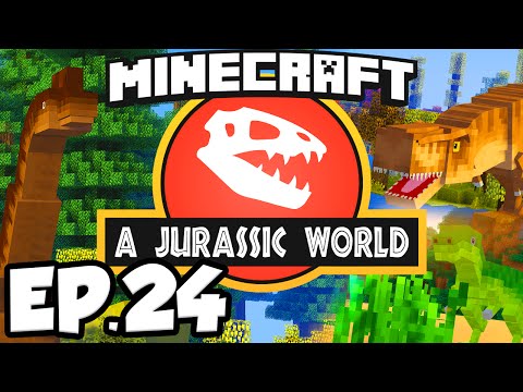 TheWaffleGalaxy - Jurassic World: Minecraft Modded Survival Ep.24 - BABY T-REX DINOSAUR!!! (Rexxit Modpack)