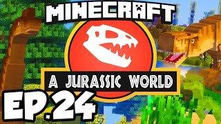 Jurassic World: Minecraft Modded Survival Ep.24 - BABY T-REX DINOSAUR!!! (Rexxit Modpack)