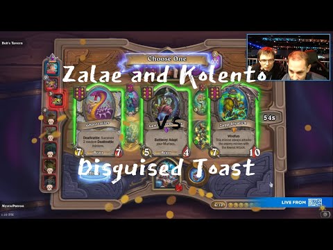 Hearthstone Battlegrounds. Zalae and Kolento vs Disguised Toast (Toast is Giantfin)