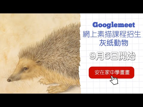 GoogleMeet 動物素描網上課程招生  | 為新手而設 | 入門課程包含所有新手所需 | 歡迎對風景素描有興趣者 | 一筆一筆網上跟着老師學習 | 安在家中學畫畫 |  #素描 #屯門畫室