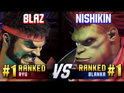 SF6 ▰ BLAZ (#1 Ranked Ryu) vs NISHIKIN (#1 Ranked Blanka) ▰ High Level Gameplay