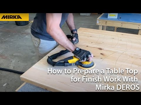 Miniatura del vídeo: preparar un tablero de mesa para acabado con lijadora excéntrica