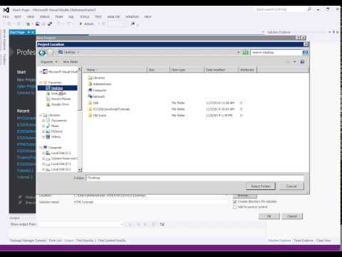 HTML Web Application Project Setup in Visual Studio 2012, Part 1