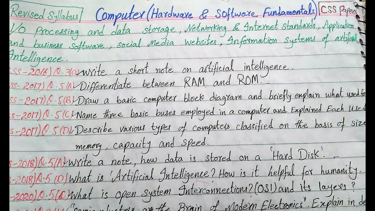 computer hardware and software fundamentals css