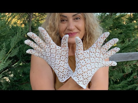 Vintage crocheted gloves Monica Started from the fingers