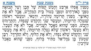 מסכת שבת פרק י"ח משנה א