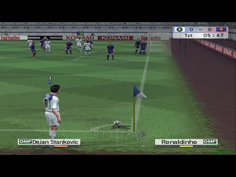 Pro Evolution Soccer 4 ✪ PS2 Gameplay | INTER vs BARCELONA (1080p)