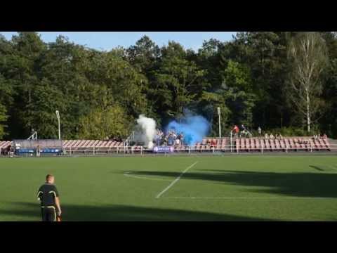 Oprawa meczowa w wykonaniu kibiców Warty Śrem na meczu z Lubońskim KS 19-09