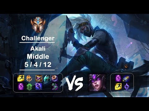 Middle Akali vs Syndra KR Challenger Patch 12.21