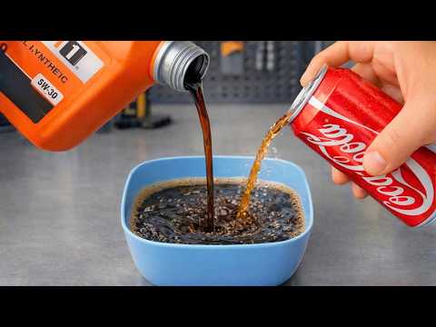 A Mechanic’s Trick! Pour Motor Oil into Cement and Watch What Happens 😲