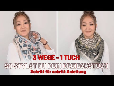 3 styling ideas for warm triangular scarf, tying triangular scarf