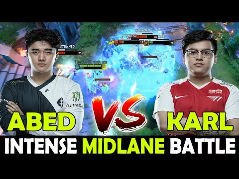 ABED VS KARL INTENSE MIDLANE BATTLE w/ ANNOYING TECHIES | DOTA 2 Gameplay