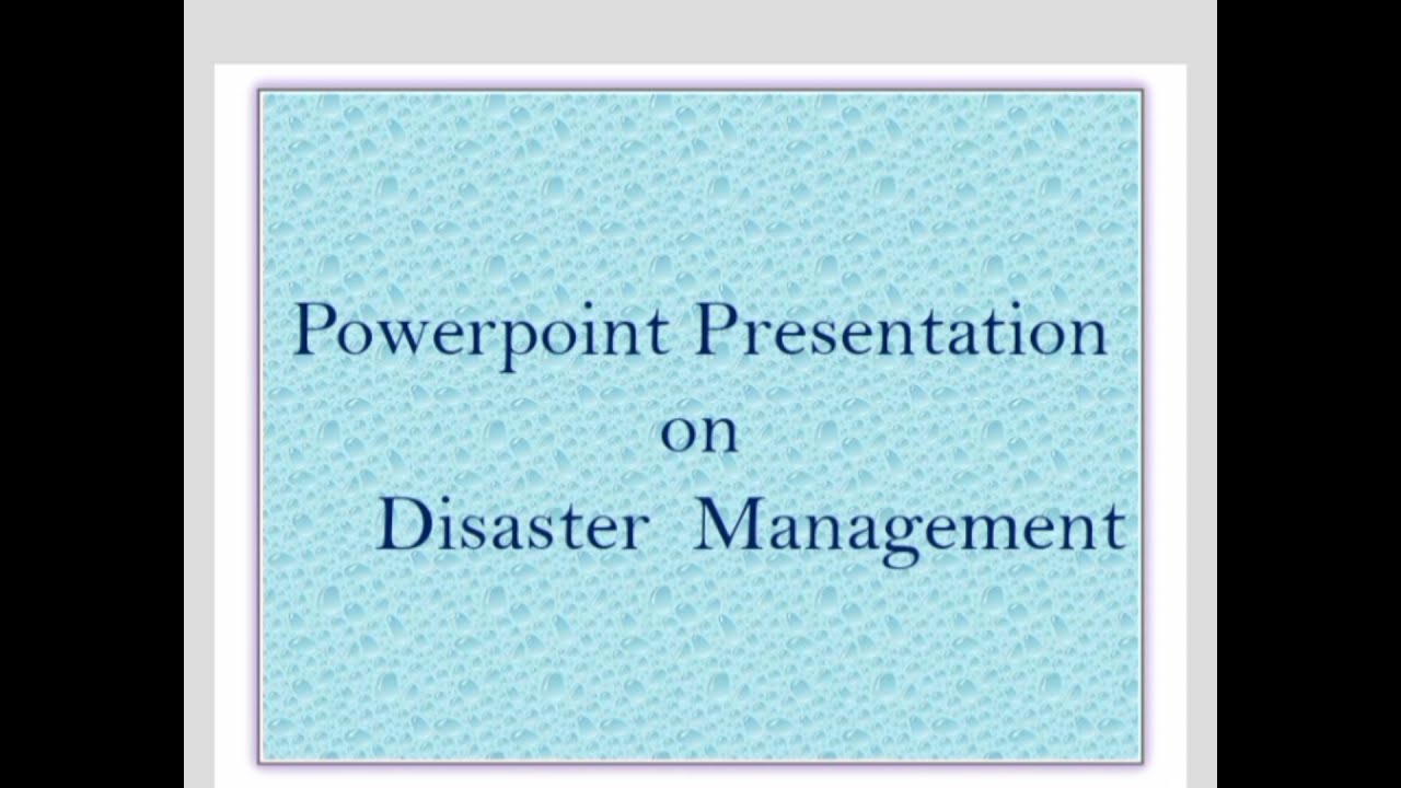 ppt on disaster management