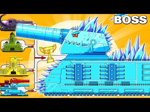 MEGA BOSS: DORIAN MONSTER ICE  vs MEGA TANK - Cartoons about tank/Nina tank cartoon