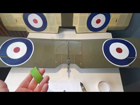 Painting the roundels on the SE5A Flair RC plane.