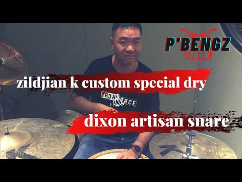 Dixon artisan snare & Zildjian k custom special dry crash 16"/hi hats 14” | Review by p’Bengz Red