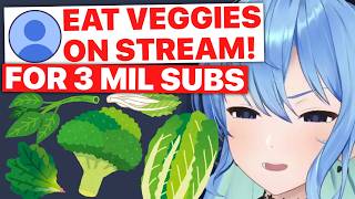 Chat Suggests Eating Veggies To Suisei For 3 Mil Subs Stream (Suisei / Hololive) [Eng Subs]